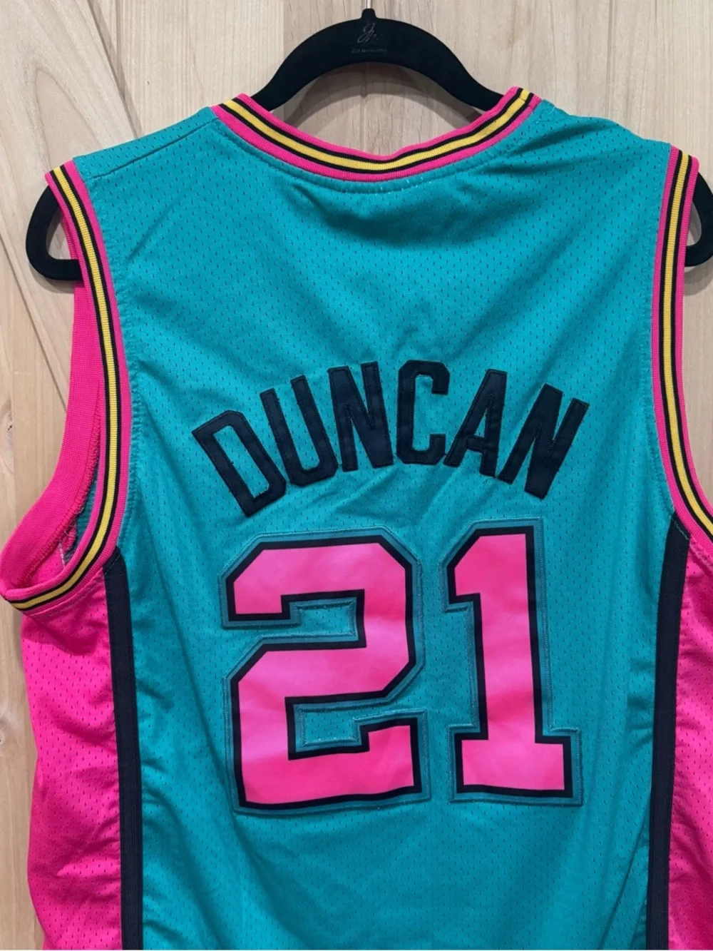 Mitchell & Ness Teal and Pink 'Duncan 21' Men’s Jersey